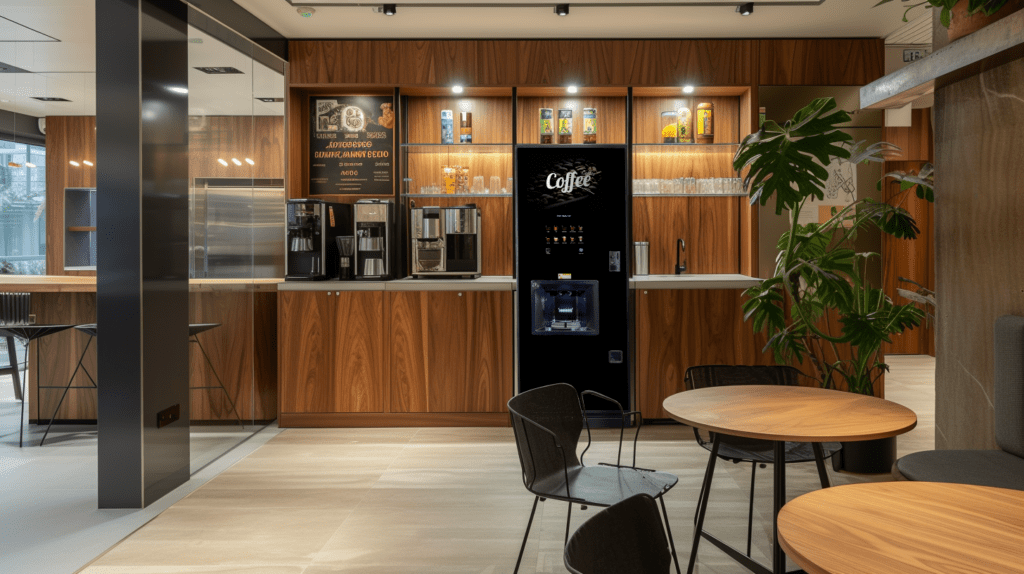 Coffee vending machines featuring a Coffetek Neo in an office