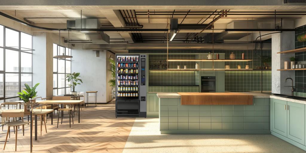 Healthy Vending Machines featuring a Necta Swing in an office